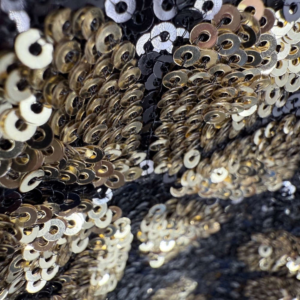 Show‎ Me Your Mumu Maddison Mini Dress Gold Clover Sequin Black MR4-5706 DG92 L - Picture 3 of 6